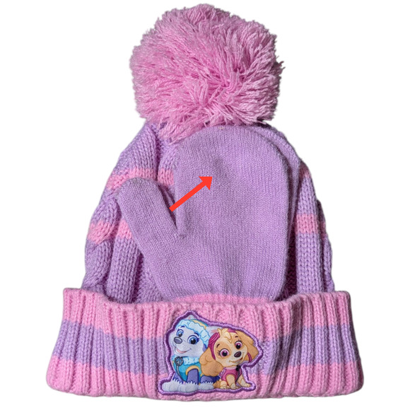 Nickelodeon - Paw Patrol-Girls Winter Hat and Mittens-2T/5T-Used Good Condition - Picture 2 of 6